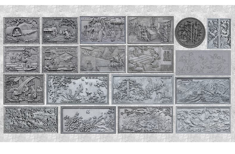 图片[45]-特色文化中式景观墙su模型小品艺术浮雕柱徽派白墙景墙庭院雕塑-大怪兽分享