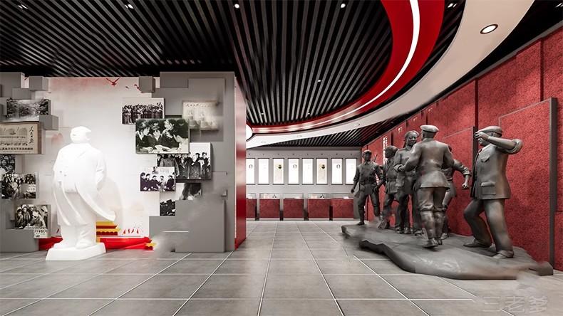 图片[38]-红色文化展厅 室内主题荣誉墙纪念馆展览馆博物馆草图大师SU模型-大怪兽分享