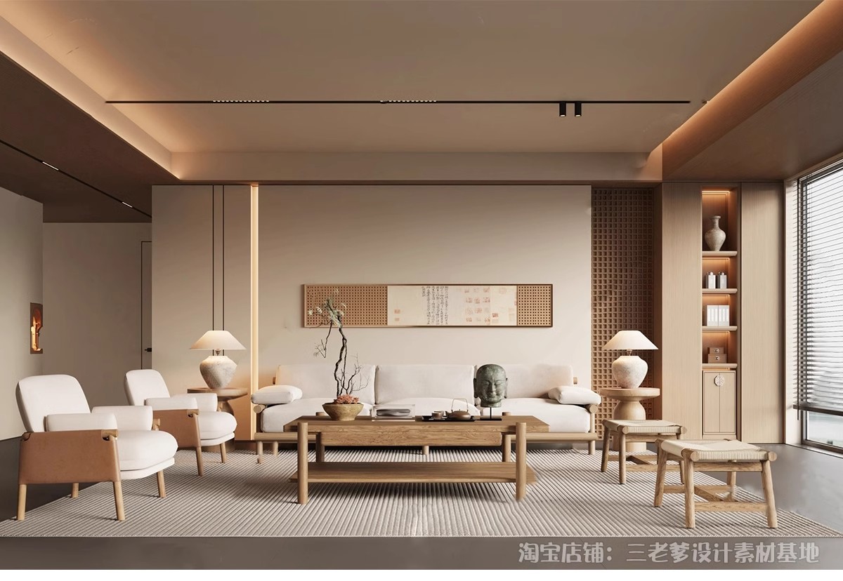 图片[37]-宋式SU模型家装室内客厅卧室宋代风格新中式侘寂风格美学草图大师-大怪兽分享