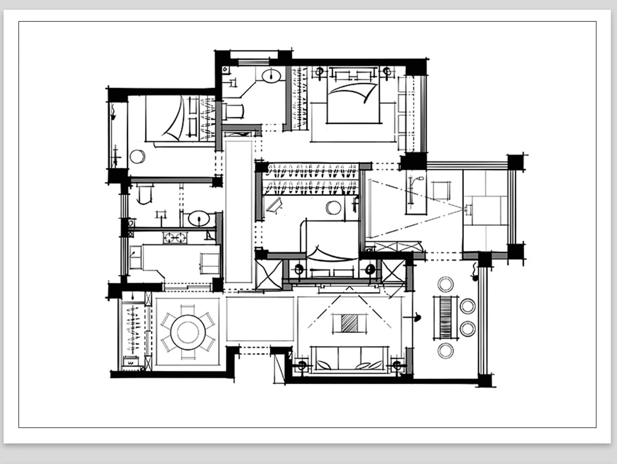 图片[48]-家装室内相同户型图改造66种不同设计方案CAD平面图布局图合集-大怪兽分享