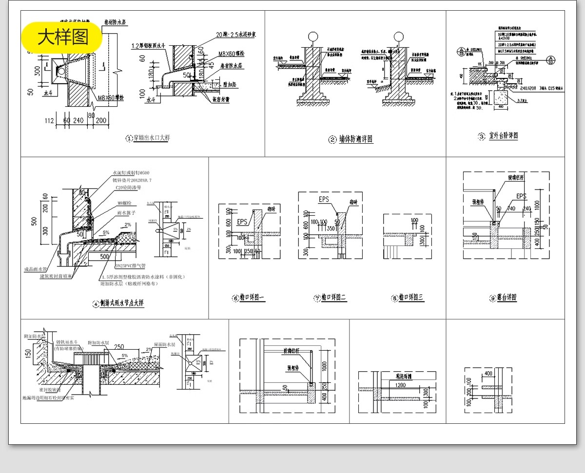 图片[47]-新农村自建房CAD施工图纸 建筑别墅布局结构三层半房子设计效果图-大怪兽分享