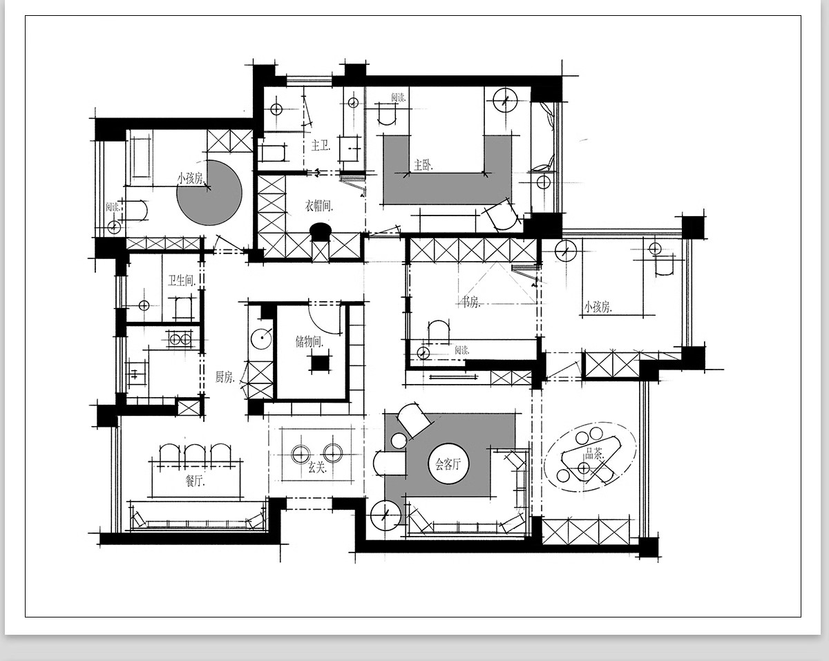 图片[49]-家装室内相同户型图改造66种不同设计方案CAD平面图布局图合集-大怪兽分享