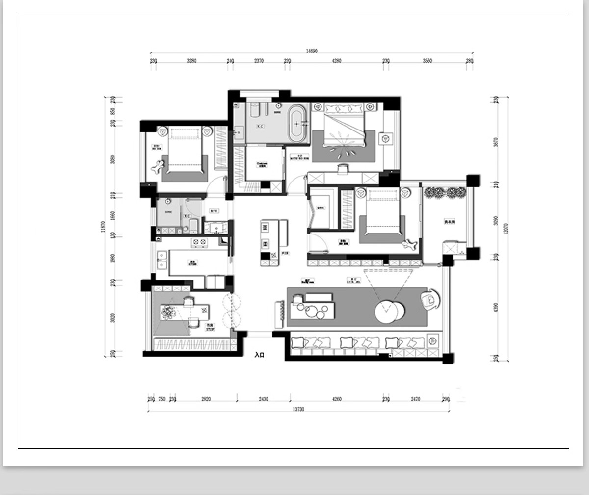 图片[53]-家装室内相同户型图改造66种不同设计方案CAD平面图布局图合集-大怪兽分享
