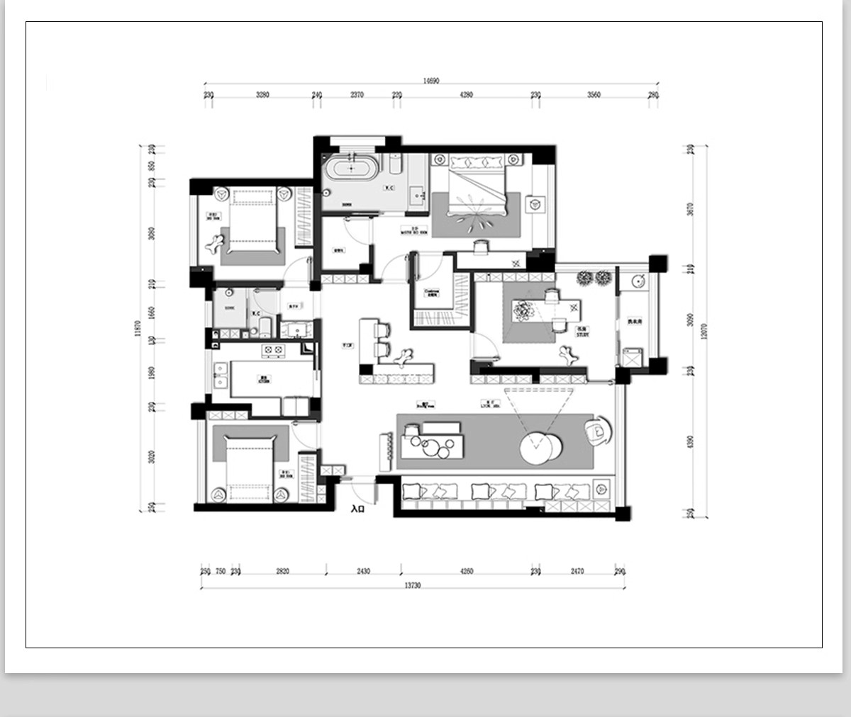 图片[54]-家装室内相同户型图改造66种不同设计方案CAD平面图布局图合集-大怪兽分享
