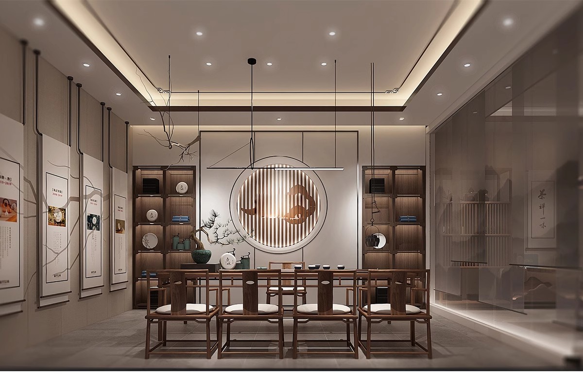 图片[30]-茶楼茶馆设计效果图现代禅意中式侘寂风室内茶室会所工装装修图片-大怪兽分享