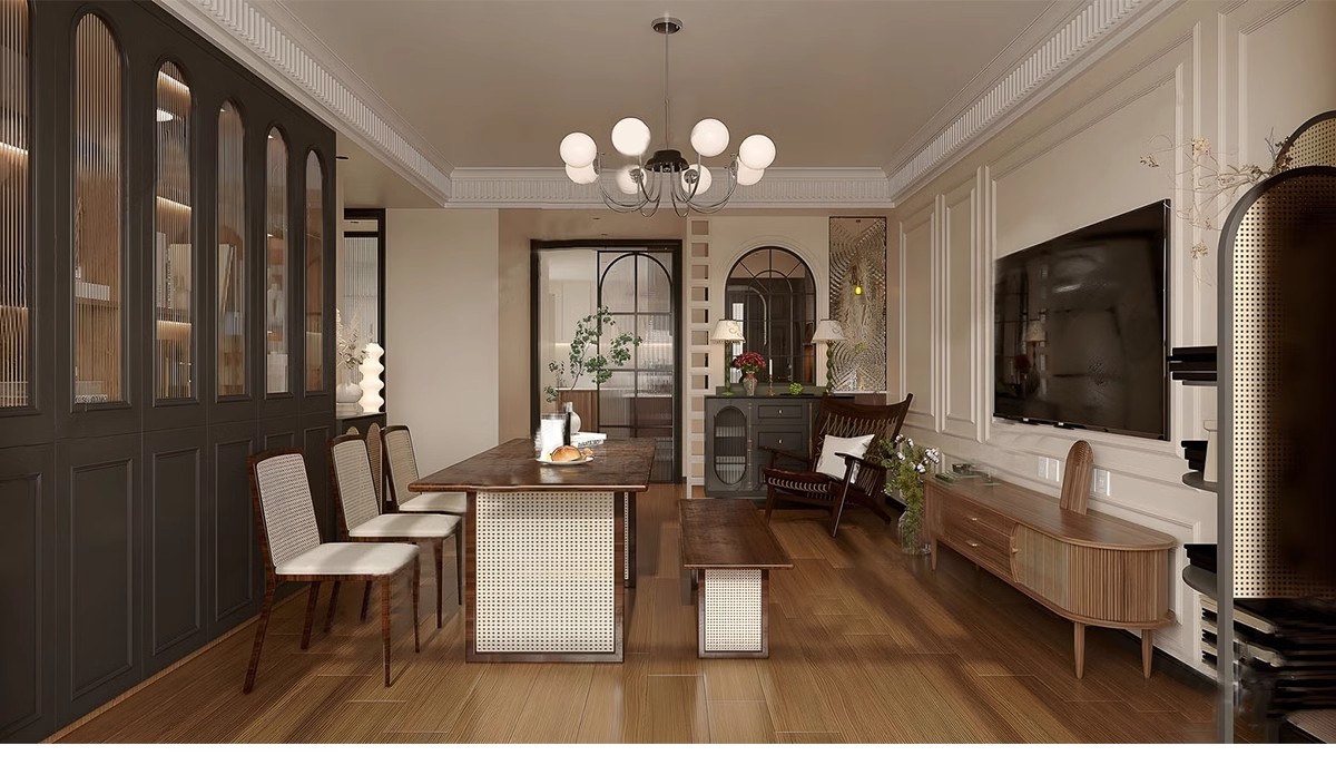 图片[25]-现代中古风家装家具客厅餐厅su模型复古风室内装饰工业风草图大师-大怪兽分享