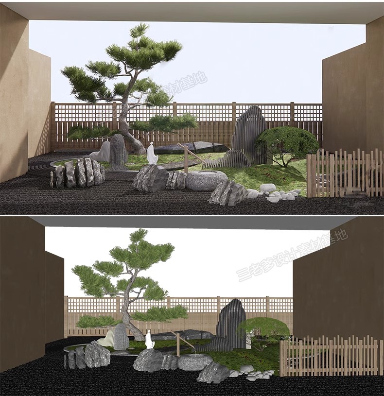 图片[35]-禅意新中式日式别墅庭院茶室枯山水景观假山流水SU模型草图大师-大怪兽分享