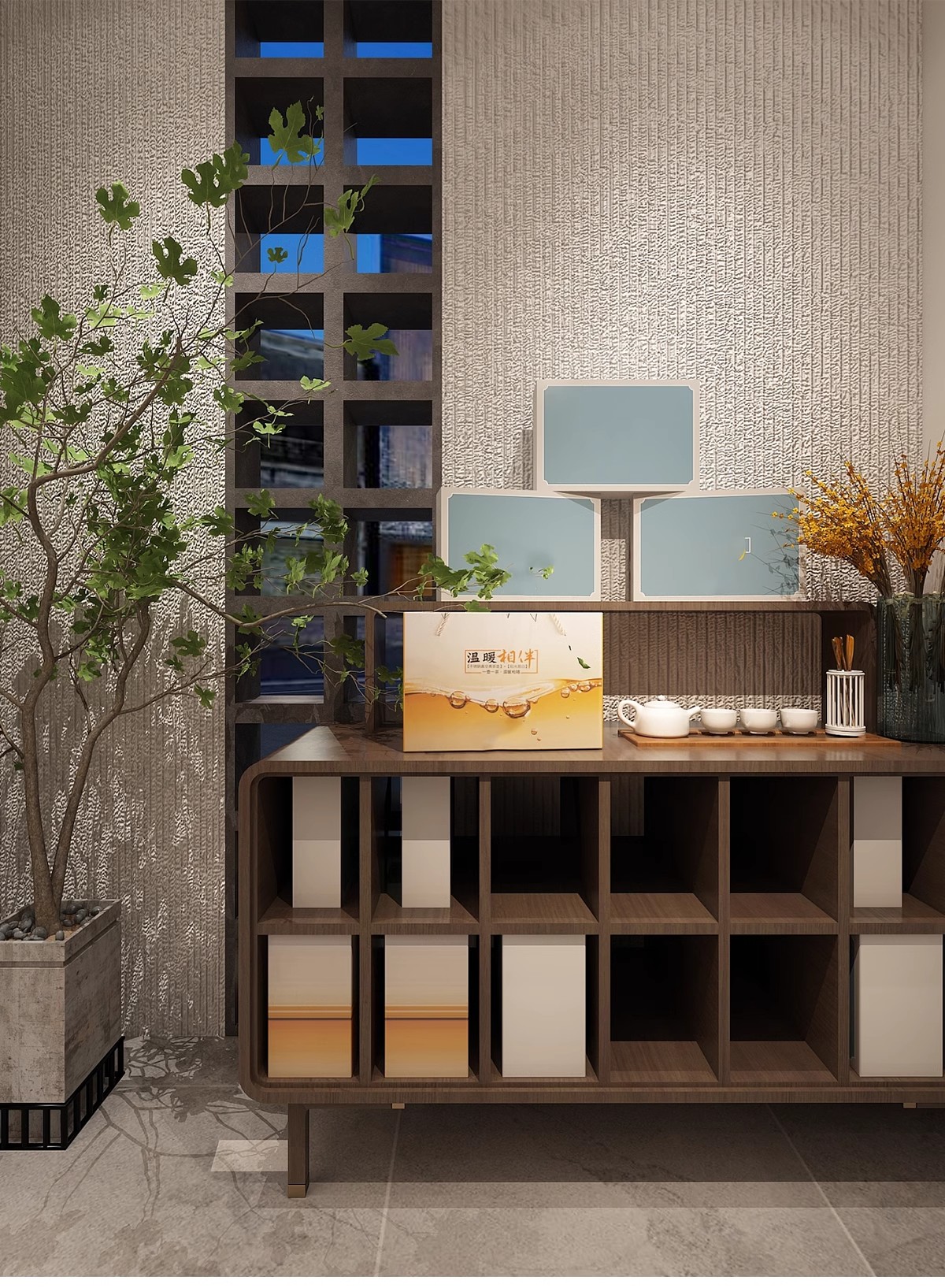图片[32]-茶楼茶馆设计效果图现代禅意中式侘寂风室内茶室会所工装装修图片-大怪兽分享
