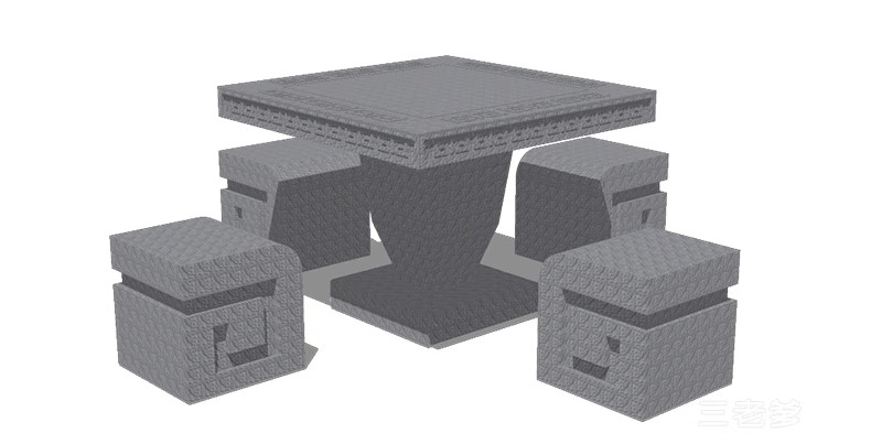 图片[36]-中式园林景观棋盘石桌长条石凳子座椅象棋围棋桌茶艺石桌椅SU模型-大怪兽分享