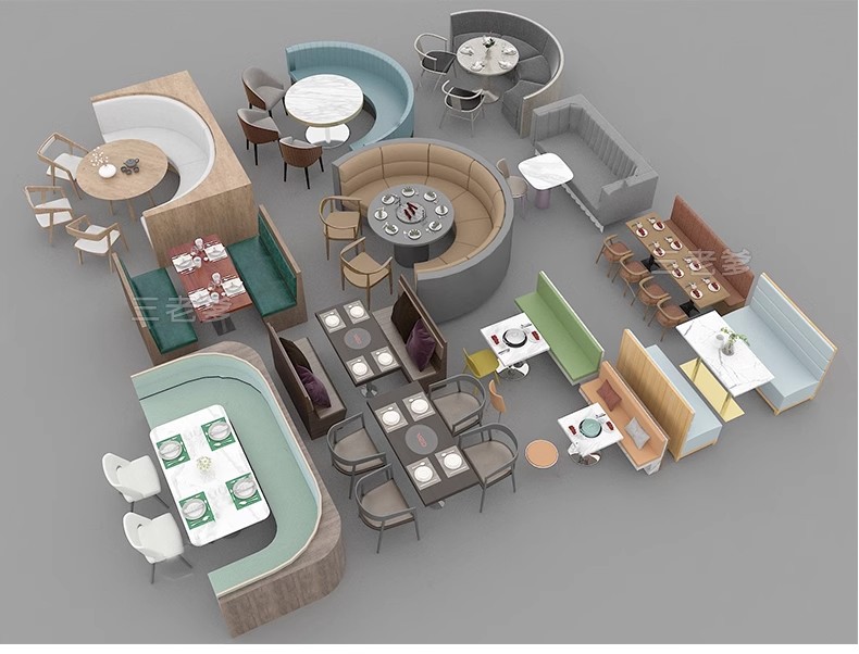 图片[35]-现代北欧咖啡厅餐厅火锅店甜品奶茶店卡座坐椅草图大师SU模型素材-大怪兽分享