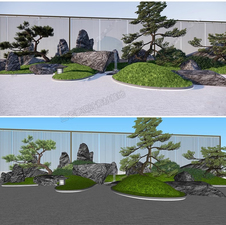 图片[36]-禅意新中式日式别墅庭院茶室枯山水景观假山流水SU模型草图大师-大怪兽分享