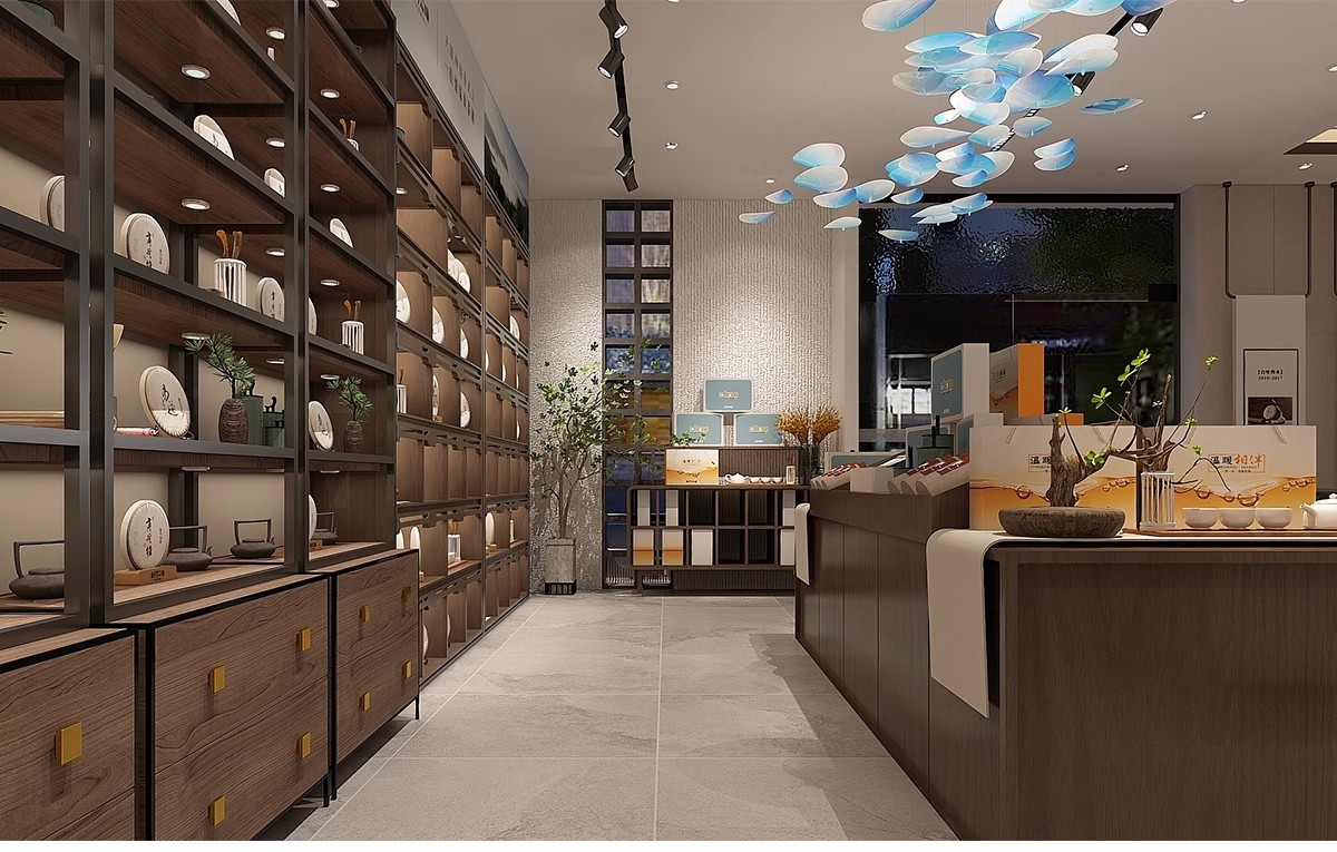 图片[33]-茶楼茶馆设计效果图现代禅意中式侘寂风室内茶室会所工装装修图片-大怪兽分享