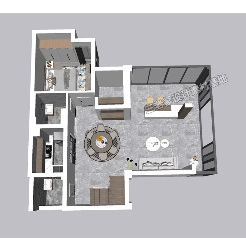 图片[6]-家装全屋整套客厅卧室厨房北欧现代新中式整体全套室内设计SU模型-大怪兽分享