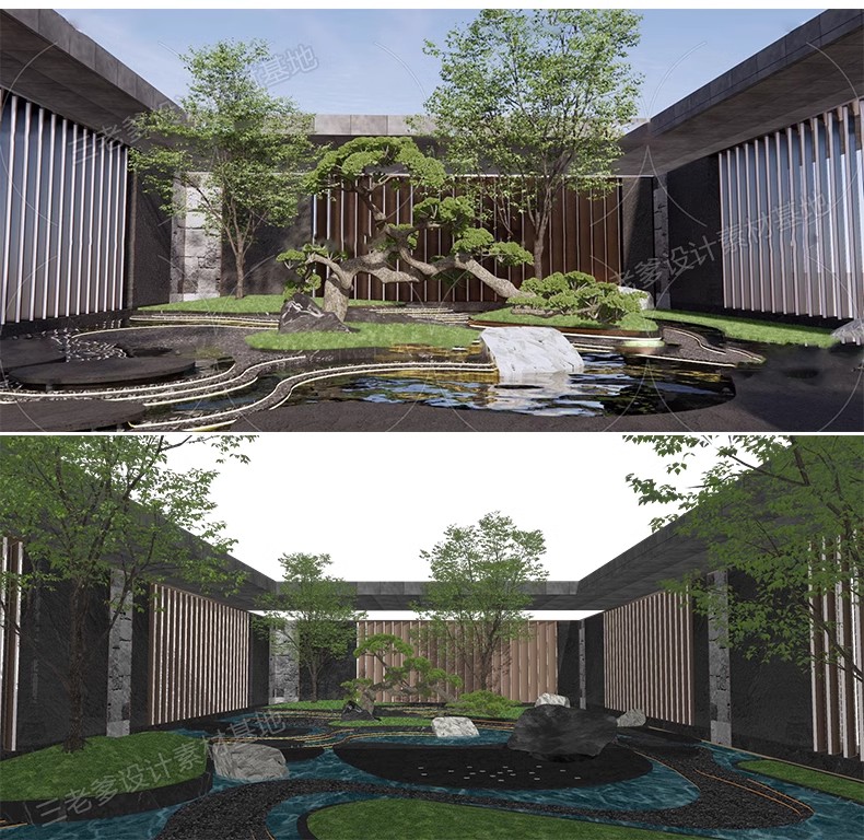 图片[42]-禅意新中式日式别墅庭院茶室枯山水景观假山流水SU模型草图大师-大怪兽分享