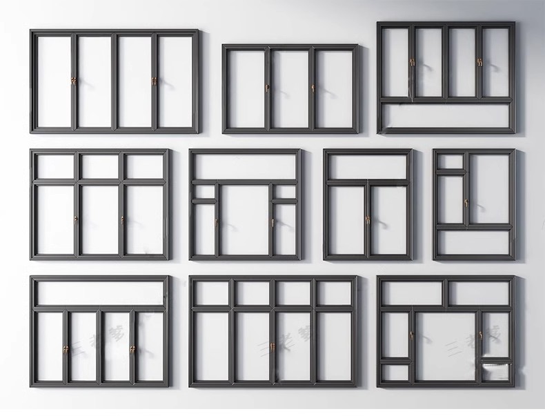 图片[33]-草图大师现代窗户组合推拉窗平开窗落地窗铝合金窗框断桥窗SU模型-大怪兽分享