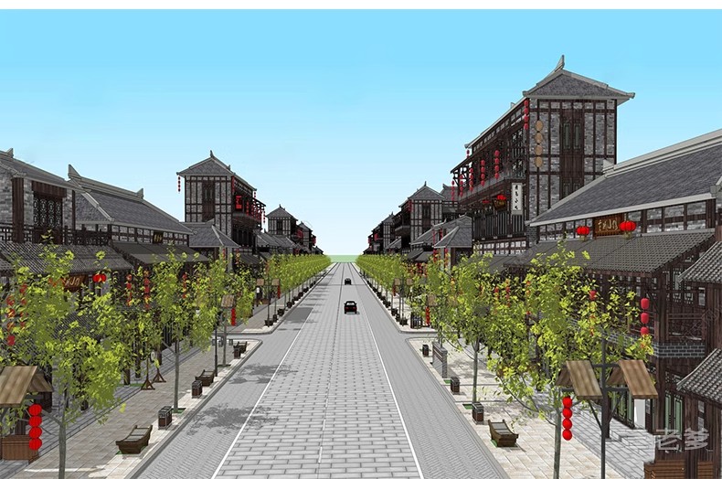 图片[32]-草图大师古建su模型 中式古建筑sketchup亭子城墙牌楼设计素材库-大怪兽分享