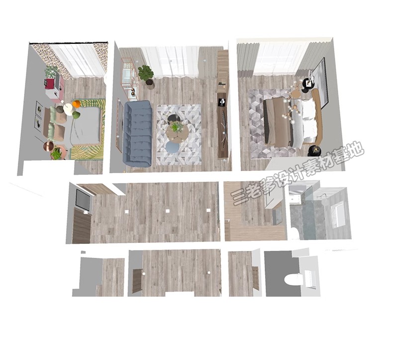 图片[7]-家装全屋整套客厅卧室厨房北欧现代新中式整体全套室内设计SU模型-大怪兽分享