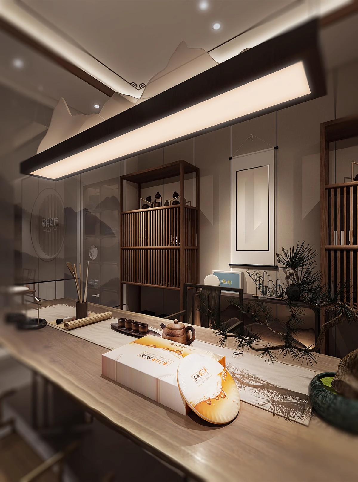 图片[39]-茶楼茶馆设计效果图现代禅意中式侘寂风室内茶室会所工装装修图片-大怪兽分享