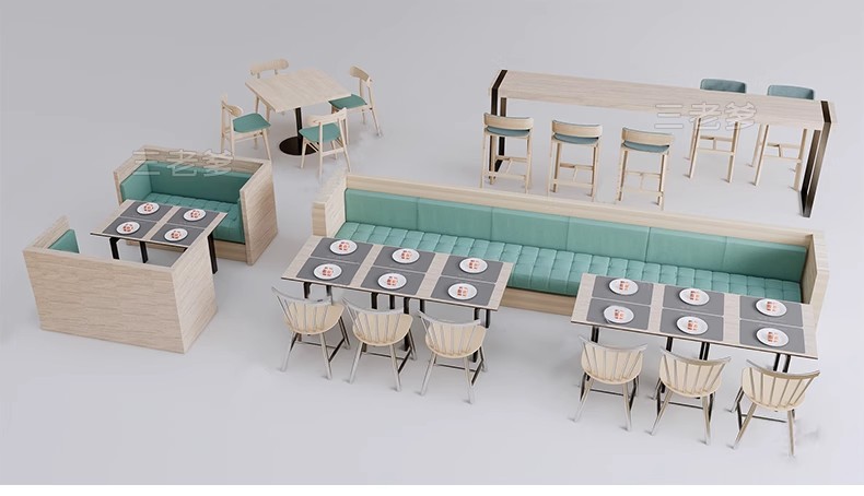 图片[43]-现代北欧咖啡厅餐厅火锅店甜品奶茶店卡座坐椅草图大师SU模型素材-大怪兽分享