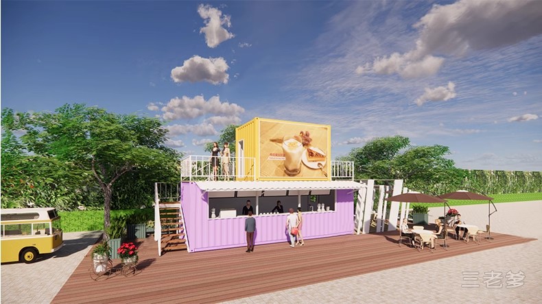 图片[35]-集装箱改造LOFT工业风民宿咖啡厅书吧奶茶店别墅建筑SU模型CAD图-大怪兽分享
