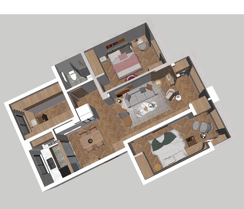 图片[10]-家装全屋整套客厅卧室厨房北欧现代新中式整体全套室内设计SU模型-大怪兽分享