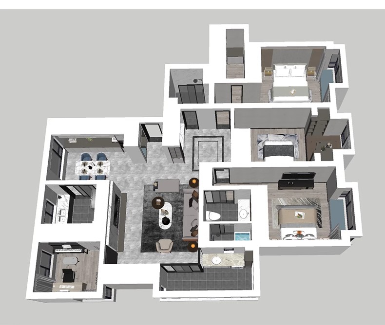 图片[11]-家装全屋整套客厅卧室厨房北欧现代新中式整体全套室内设计SU模型-大怪兽分享