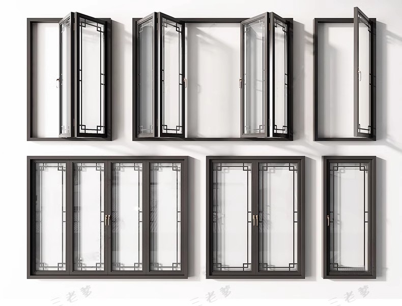 图片[38]-草图大师现代窗户组合推拉窗平开窗落地窗铝合金窗框断桥窗SU模型-大怪兽分享