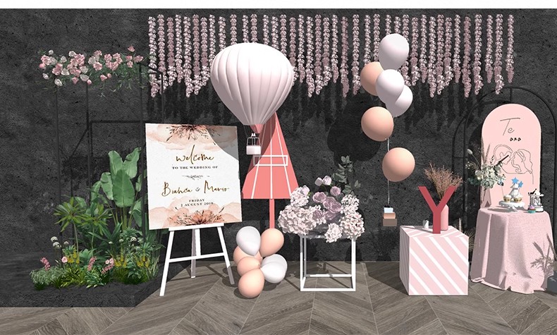 图片[30]-网红风橱窗饰品摆件美陈服装商场SU模型婚礼婚庆现场背景草图大师-大怪兽分享