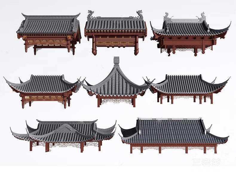 图片[31]-中式建筑门头四合院民房民居构建屋檐屋顶门楼牌坊檐枋SU模型素材-大怪兽分享
