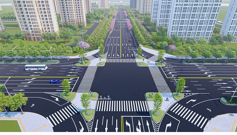 图片[43]-城市道路公路车行道斑马线地面指示线十字交通路口su模型草图大师-大怪兽分享