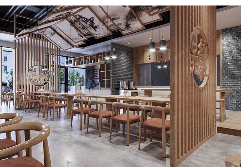图片[32]-草图大师新中式风格餐饮店铺门头中餐厅餐馆快餐店室内设计SU模型-大怪兽分享