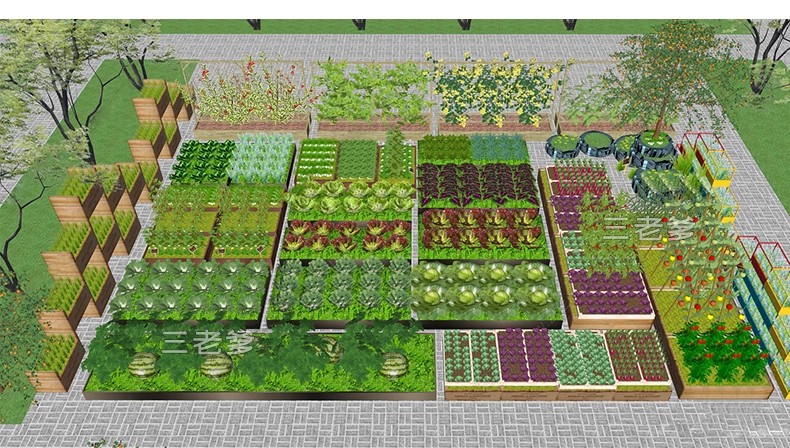 图片[23]-农村乡村田园庭院子蔬菜种植园农家乐菜地菜园栅栏草图大师SU模型-大怪兽分享