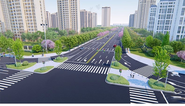 图片[44]-城市道路公路车行道斑马线地面指示线十字交通路口su模型草图大师-大怪兽分享
