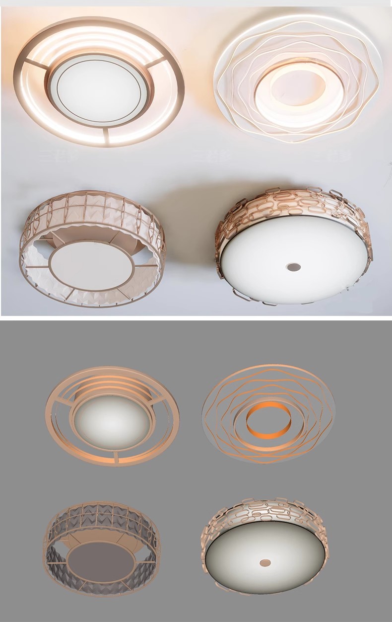 图片[24]-草图大师现代轻奢欧式客厅餐厅卧室方形圆形吸顶灯盘灯灯具SU模型-大怪兽分享