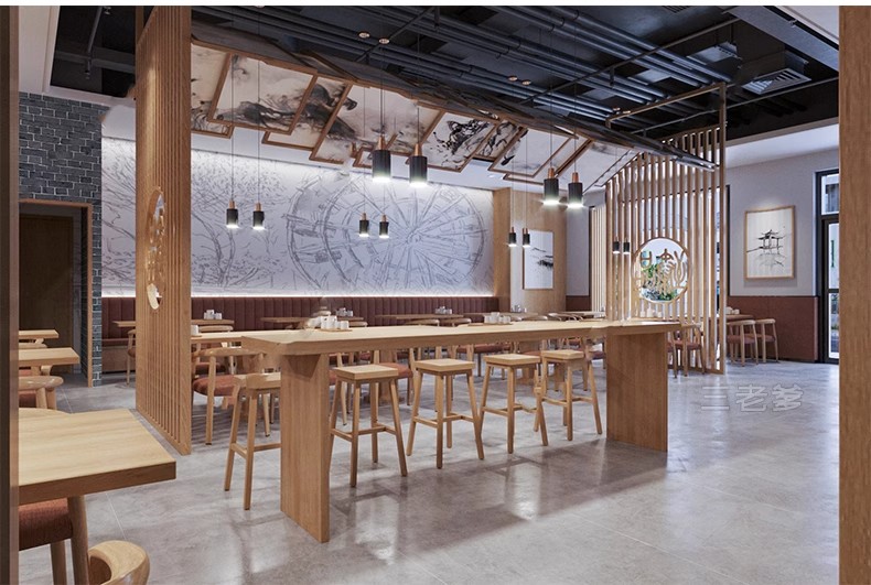 图片[33]-草图大师新中式风格餐饮店铺门头中餐厅餐馆快餐店室内设计SU模型-大怪兽分享