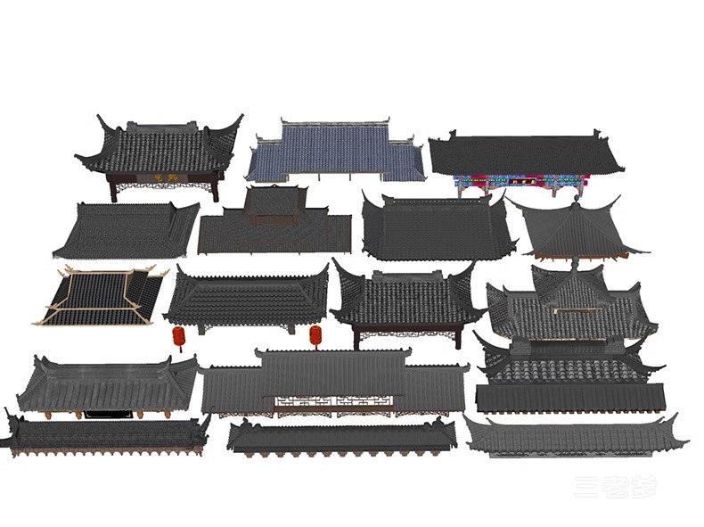 图片[33]-中式建筑门头四合院民房民居构建屋檐屋顶门楼牌坊檐枋SU模型素材-大怪兽分享