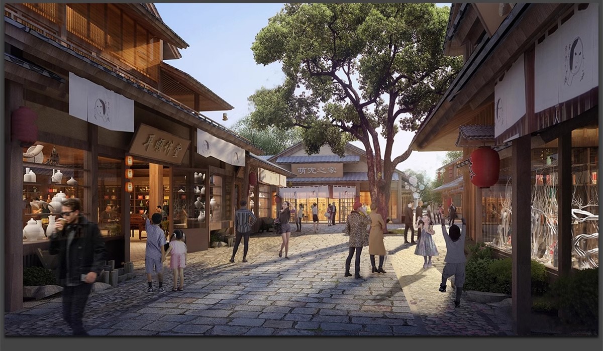 图片[25]-草图大师中式商业街古镇仿古风情步行街古建小镇旅游度假区SU模型-大怪兽分享