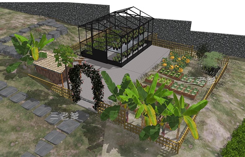 图片[25]-农村乡村田园庭院子蔬菜种植园农家乐菜地菜园栅栏草图大师SU模型-大怪兽分享