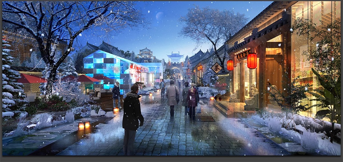 图片[26]-草图大师中式商业街古镇仿古风情步行街古建小镇旅游度假区SU模型-大怪兽分享