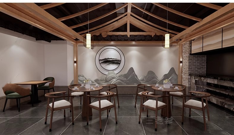 图片[35]-草图大师新中式风格餐饮店铺门头中餐厅餐馆快餐店室内设计SU模型-大怪兽分享
