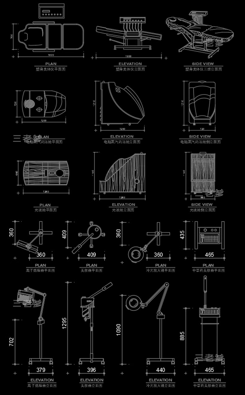 图片[46]-理发店CAD施工图美发厅洗头房沙龙平面布置布局室内图库器材美甲-大怪兽分享