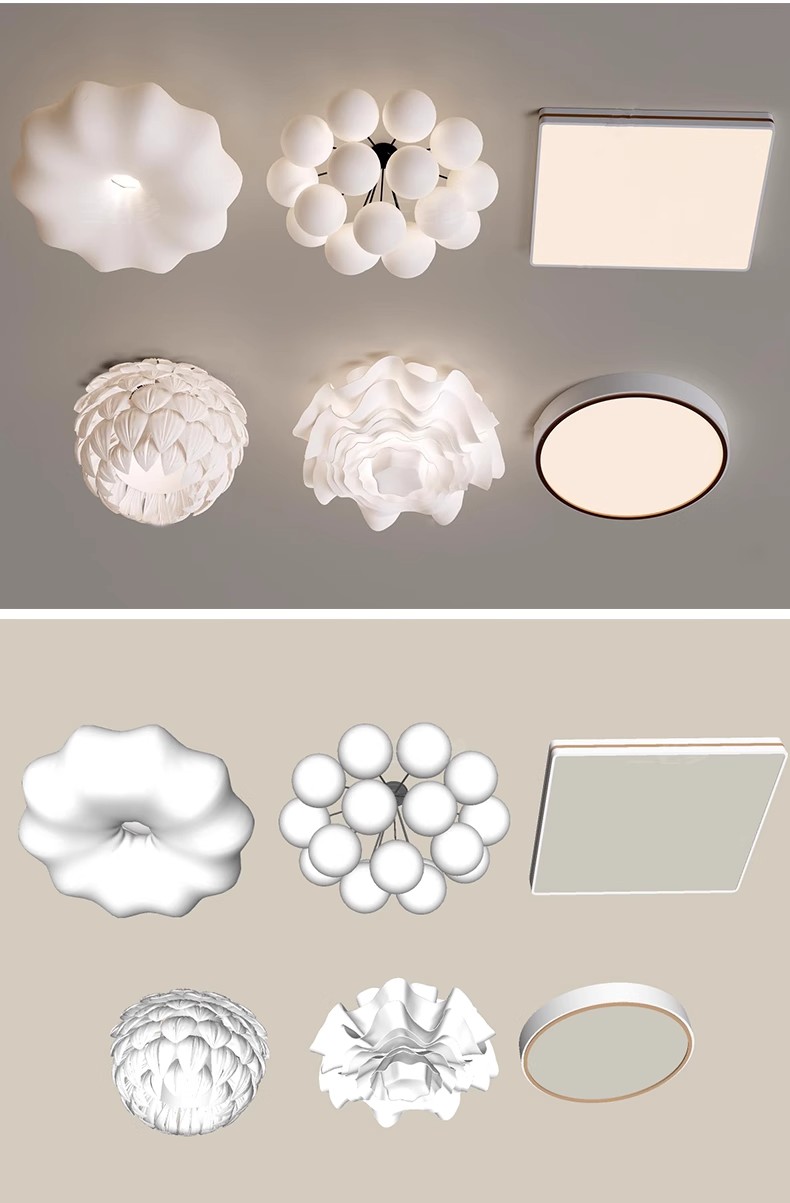 图片[27]-草图大师现代轻奢欧式客厅餐厅卧室方形圆形吸顶灯盘灯灯具SU模型-大怪兽分享