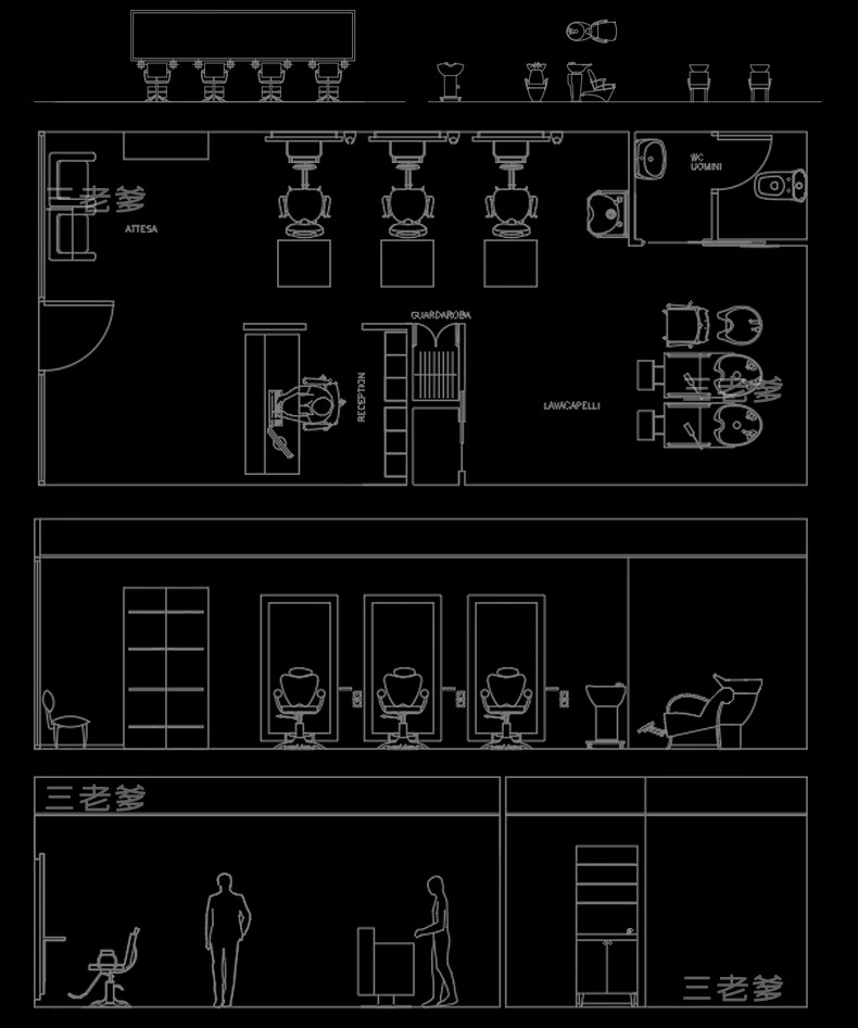 图片[48]-理发店CAD施工图美发厅洗头房沙龙平面布置布局室内图库器材美甲-大怪兽分享