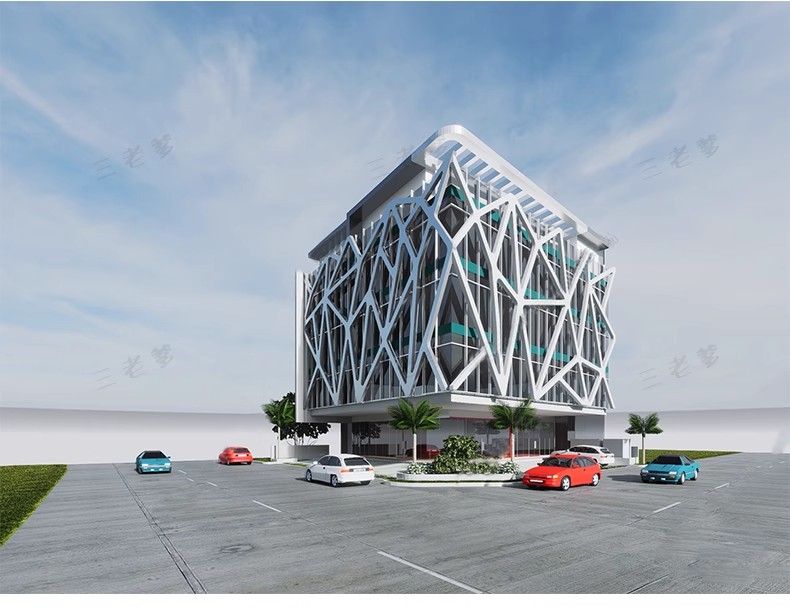 图片[39]-现代异形曲面格栅建筑外立面SU模型商业街镂空装饰墙表皮sketchup-大怪兽分享