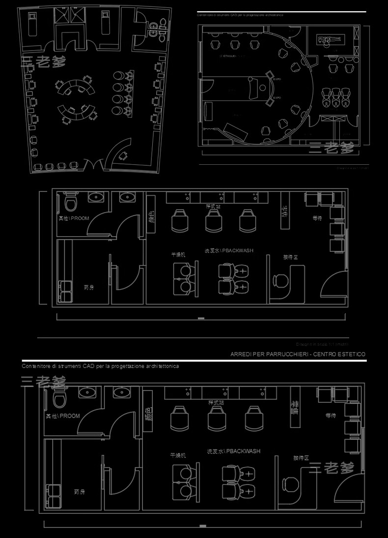 图片[49]-理发店CAD施工图美发厅洗头房沙龙平面布置布局室内图库器材美甲-大怪兽分享