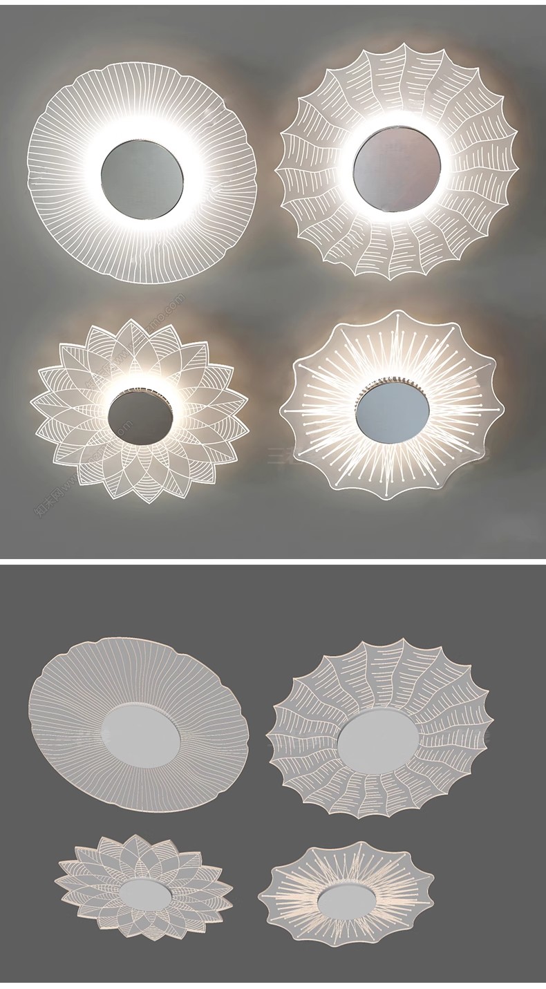 图片[30]-草图大师现代轻奢欧式客厅餐厅卧室方形圆形吸顶灯盘灯灯具SU模型-大怪兽分享