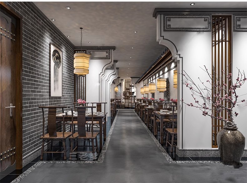 图片[39]-草图大师新中式风格餐饮店铺门头中餐厅餐馆快餐店室内设计SU模型-大怪兽分享