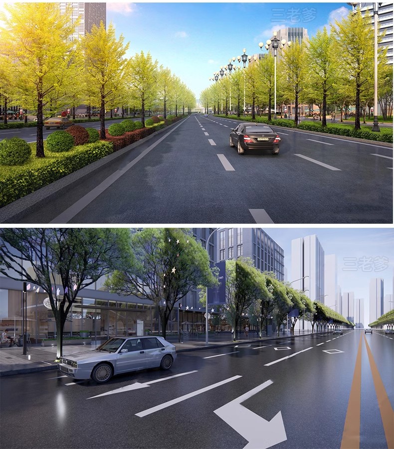 图片[50]-城市道路公路车行道斑马线地面指示线十字交通路口su模型草图大师-大怪兽分享