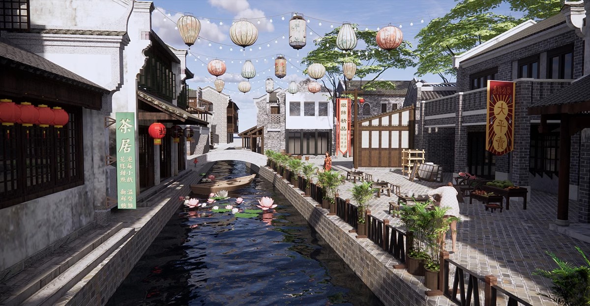 图片[29]-草图大师中式商业街古镇仿古风情步行街古建小镇旅游度假区SU模型-大怪兽分享