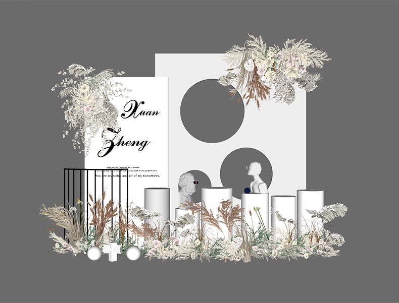 图片[41]-网红风橱窗饰品摆件美陈服装商场SU模型婚礼婚庆现场背景草图大师-大怪兽分享